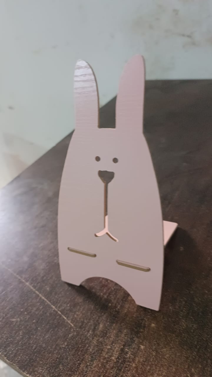 Wooden Cute Lovely Rabbit Design Mobile Stand (1 Pc) Wooden Cute Lovely Rabbit Design Mobile Stand (1 Pc)